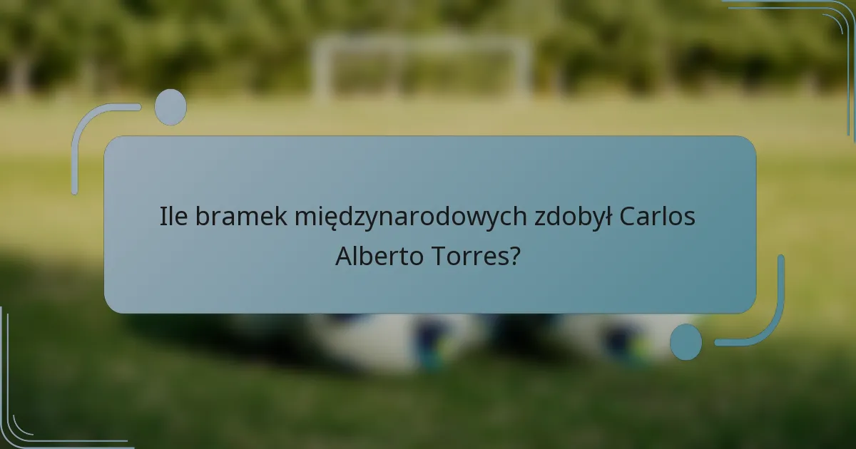 Ile bramek międzynarodowych zdobył Carlos Alberto Torres?