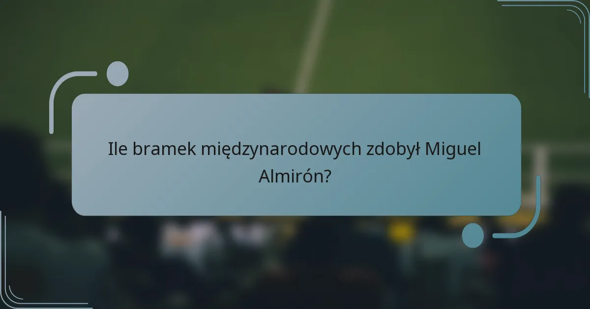 Ile bramek międzynarodowych zdobył Miguel Almirón?