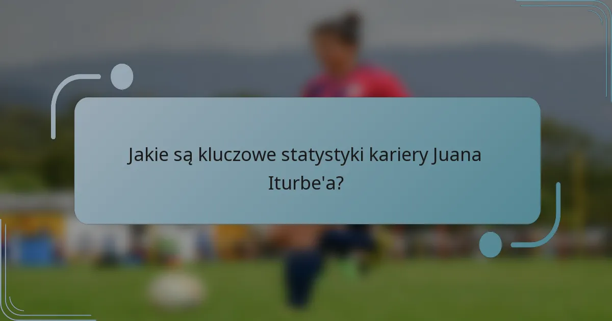 Jakie są kluczowe statystyki kariery Juana Iturbe'a?