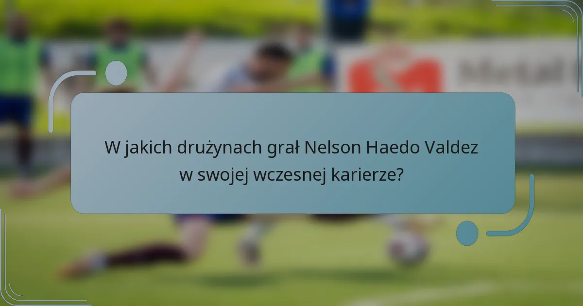 W jakich drużynach grał Nelson Haedo Valdez w swojej wczesnej karierze?