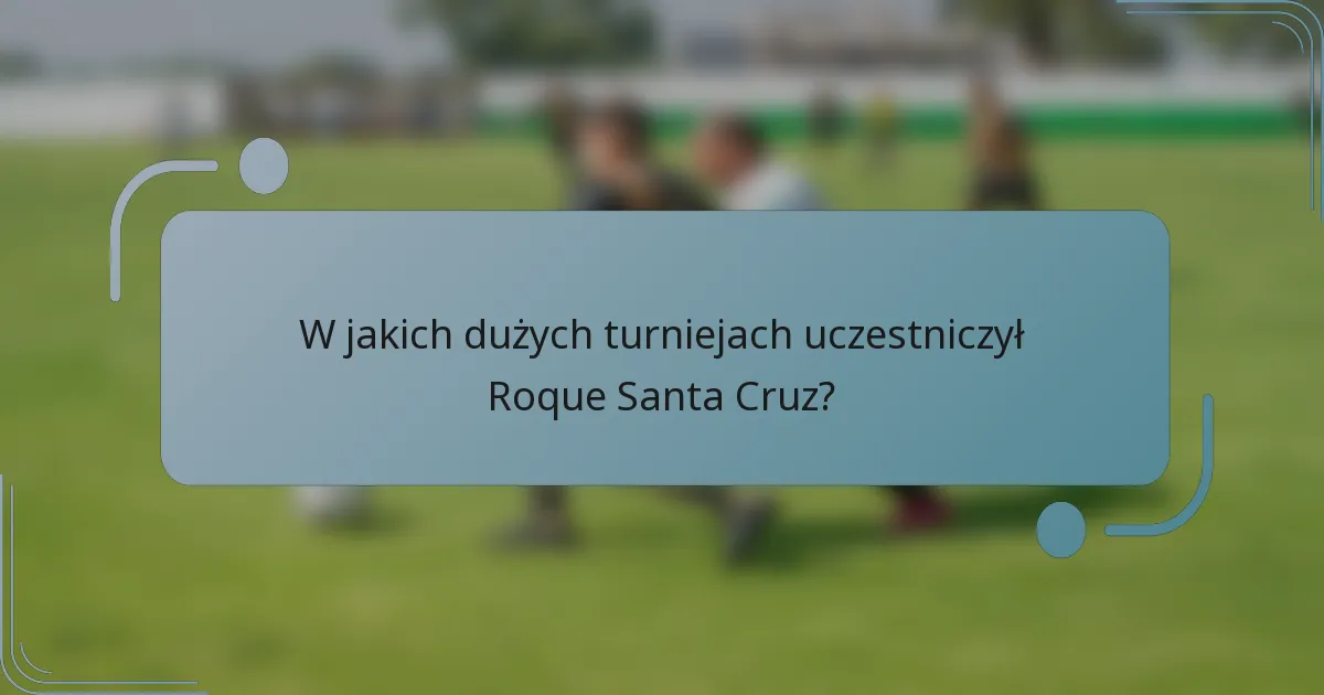 W jakich dużych turniejach uczestniczył Roque Santa Cruz?