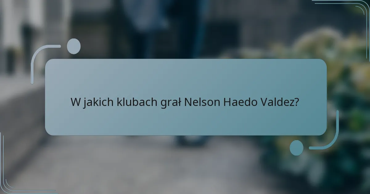 W jakich klubach grał Nelson Haedo Valdez?